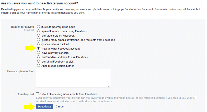 حذف حساب فيس بوك نهائياً